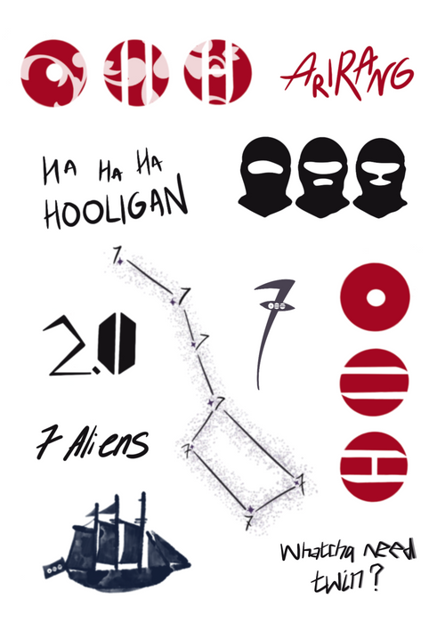 Arirang inspired BTS Temporary Tattoo Sheet