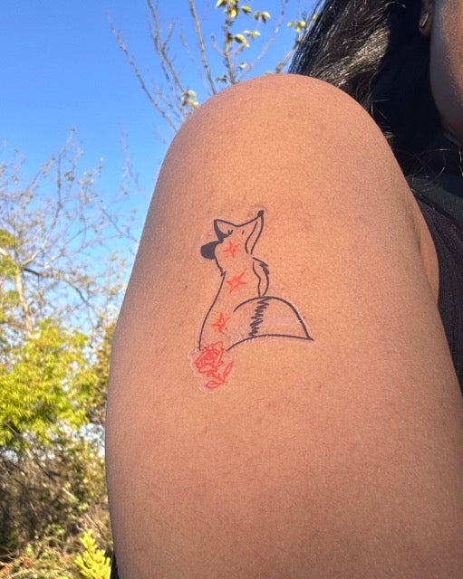 TXT lore inspired Fox Temporary Tattoo