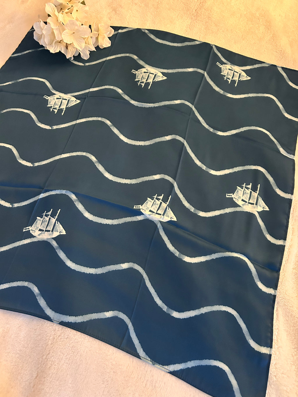 BTS Swim inspired Indigo Blue Satin Scarf