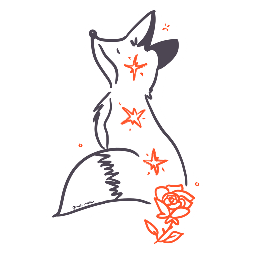 TXT lore inspired Fox Temporary Tattoo