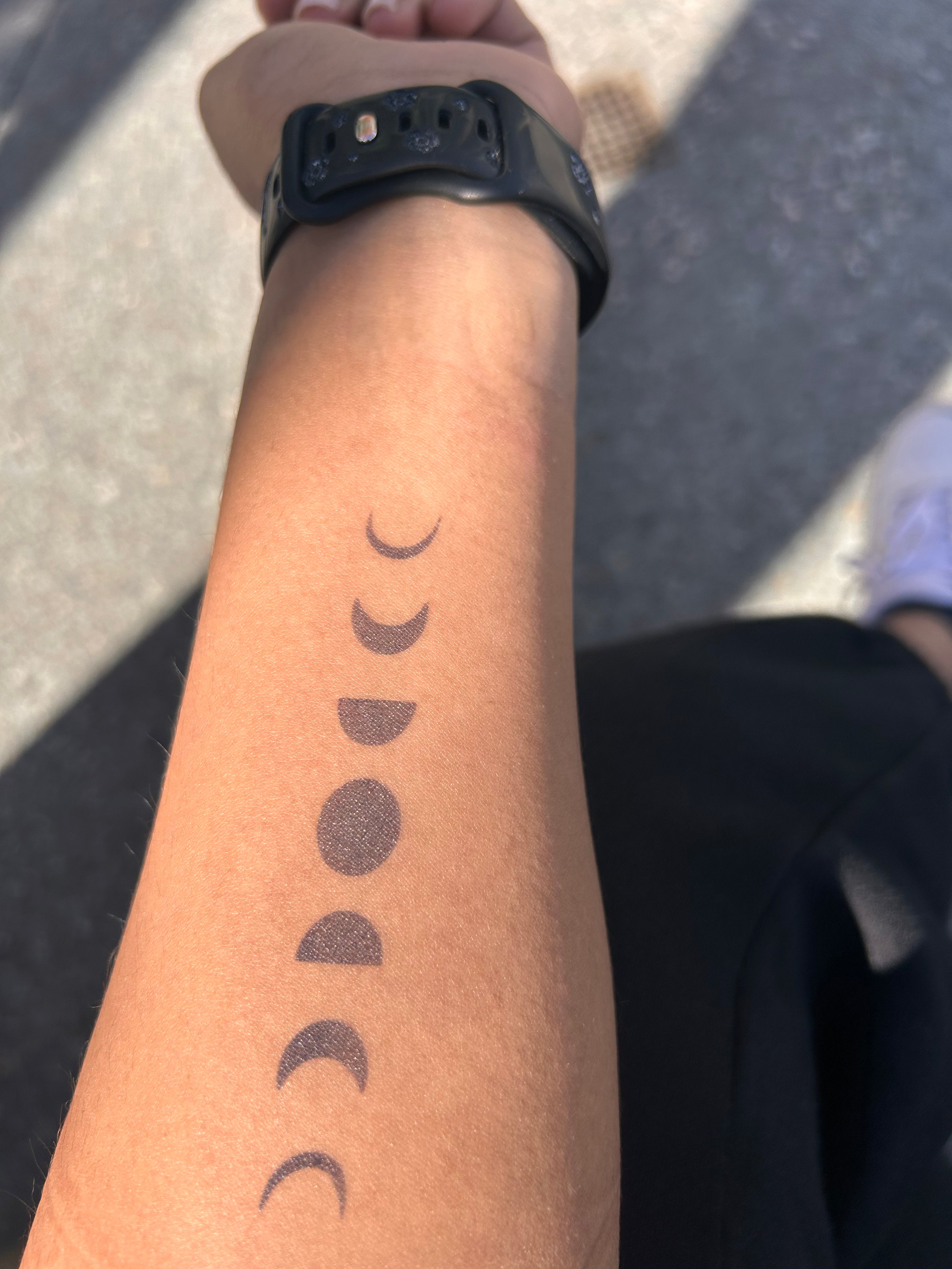 Moon phases semi-permanent tattoo