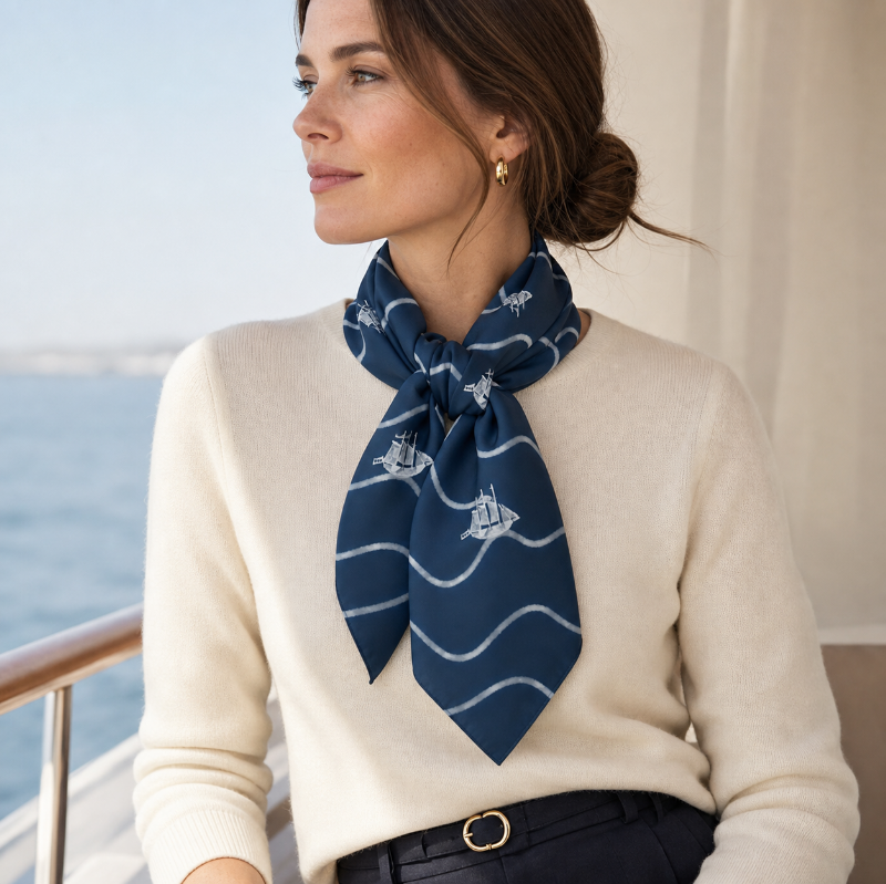 BTS Swim inspired Indigo Blue Satin Scarf