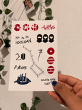 Arirang inspired BTS Temporary Tattoo Sheet