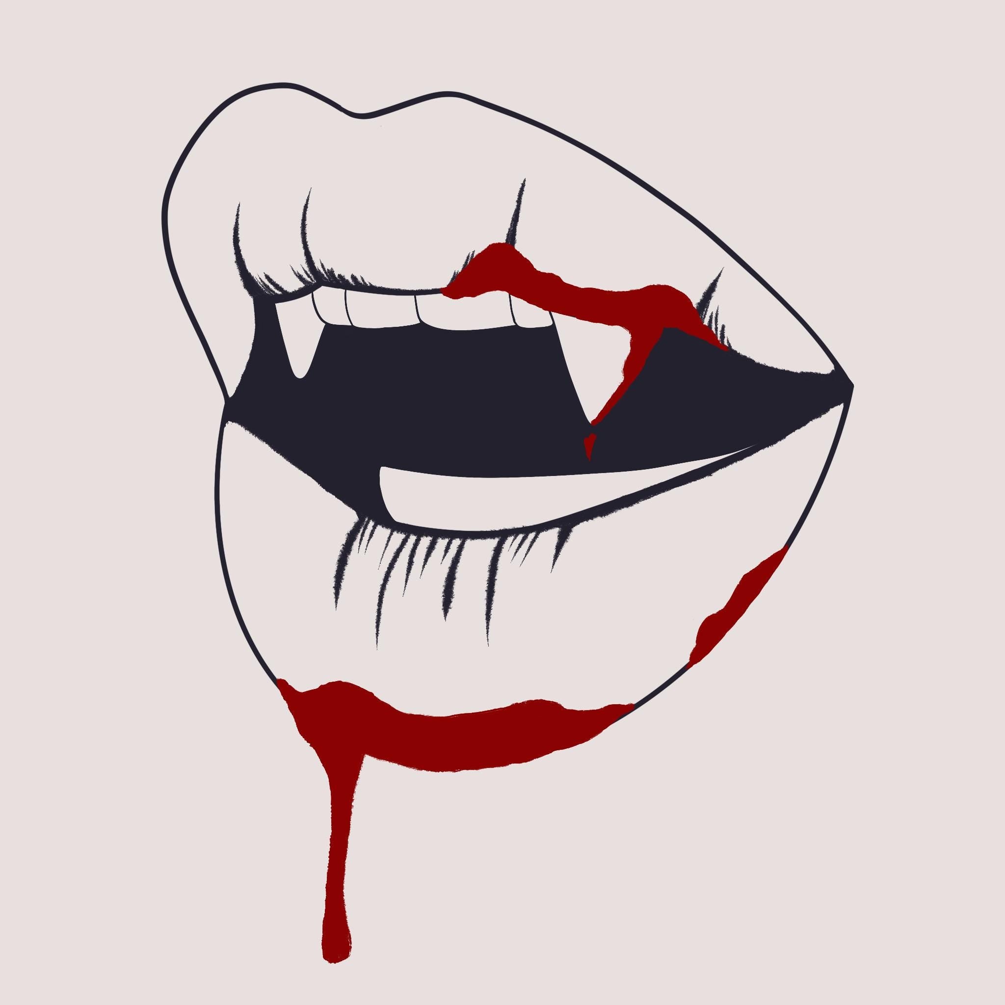 Vampire Fangs Temp Tattoo Design