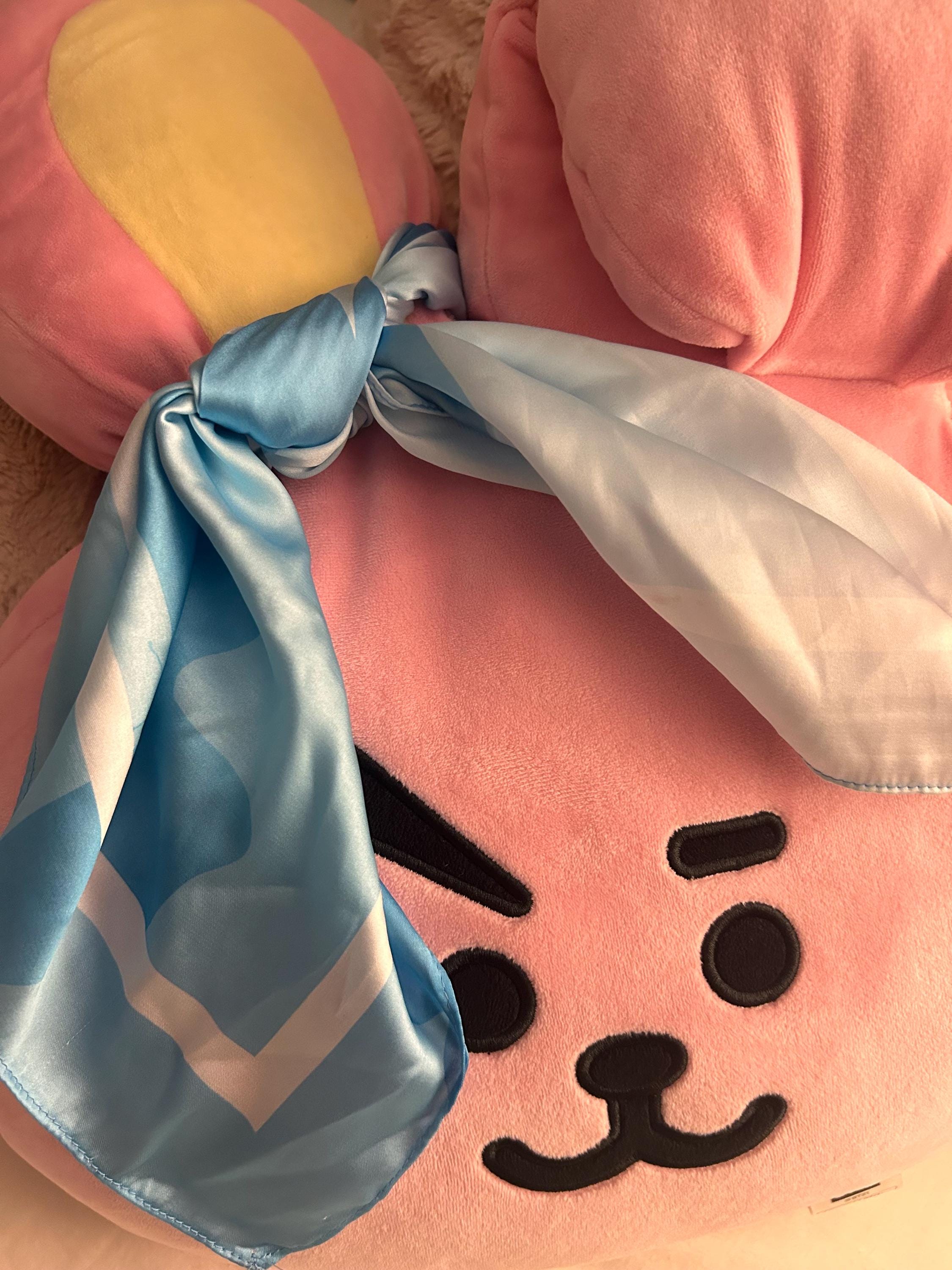 BTS HYYH Inspired Blue Satin Scarf: K-Pop Fashion Accessory