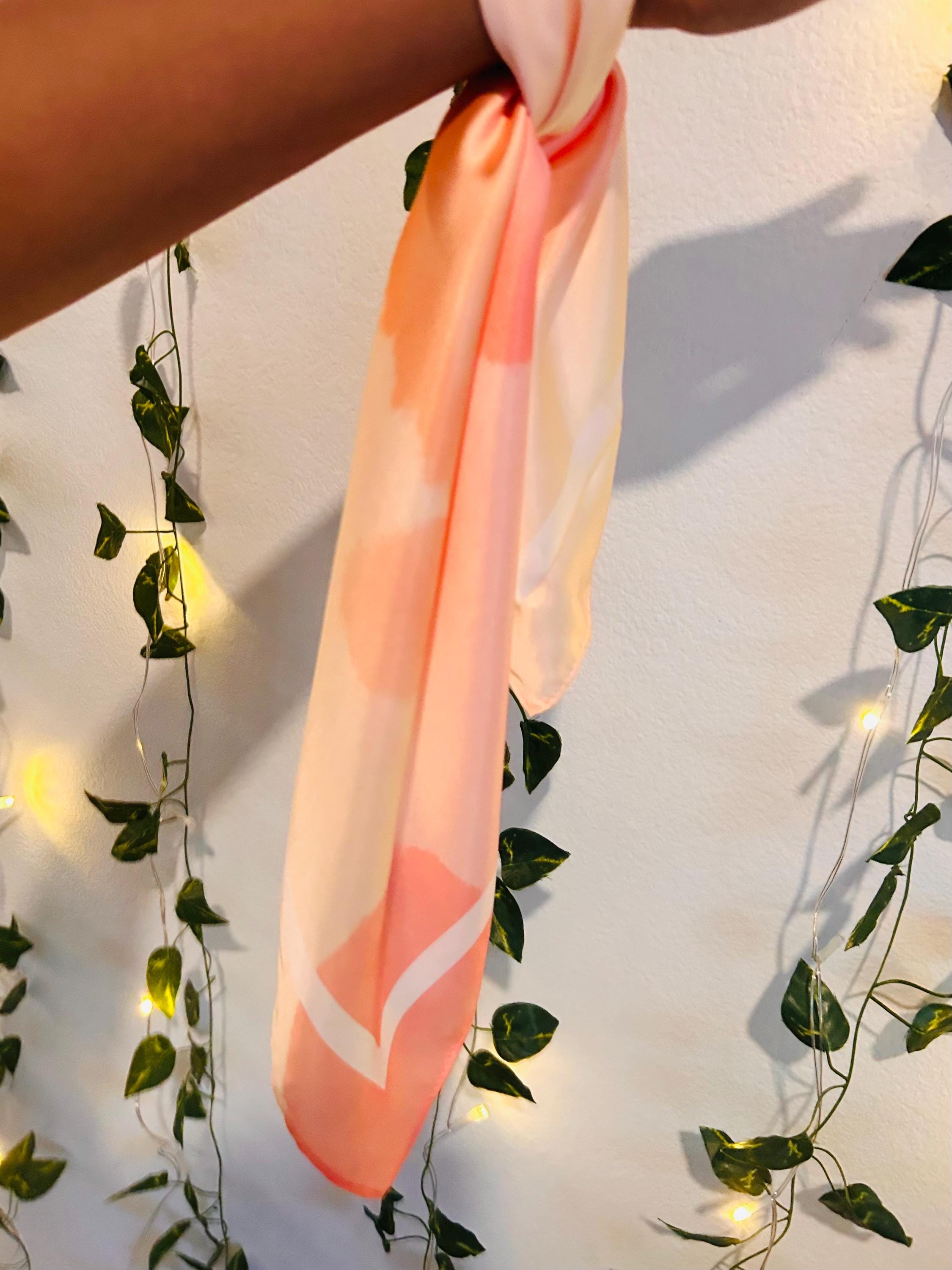 BTS HYYH Inspired Sunset colored Satin Scarf: K-Pop Fashion Accessory