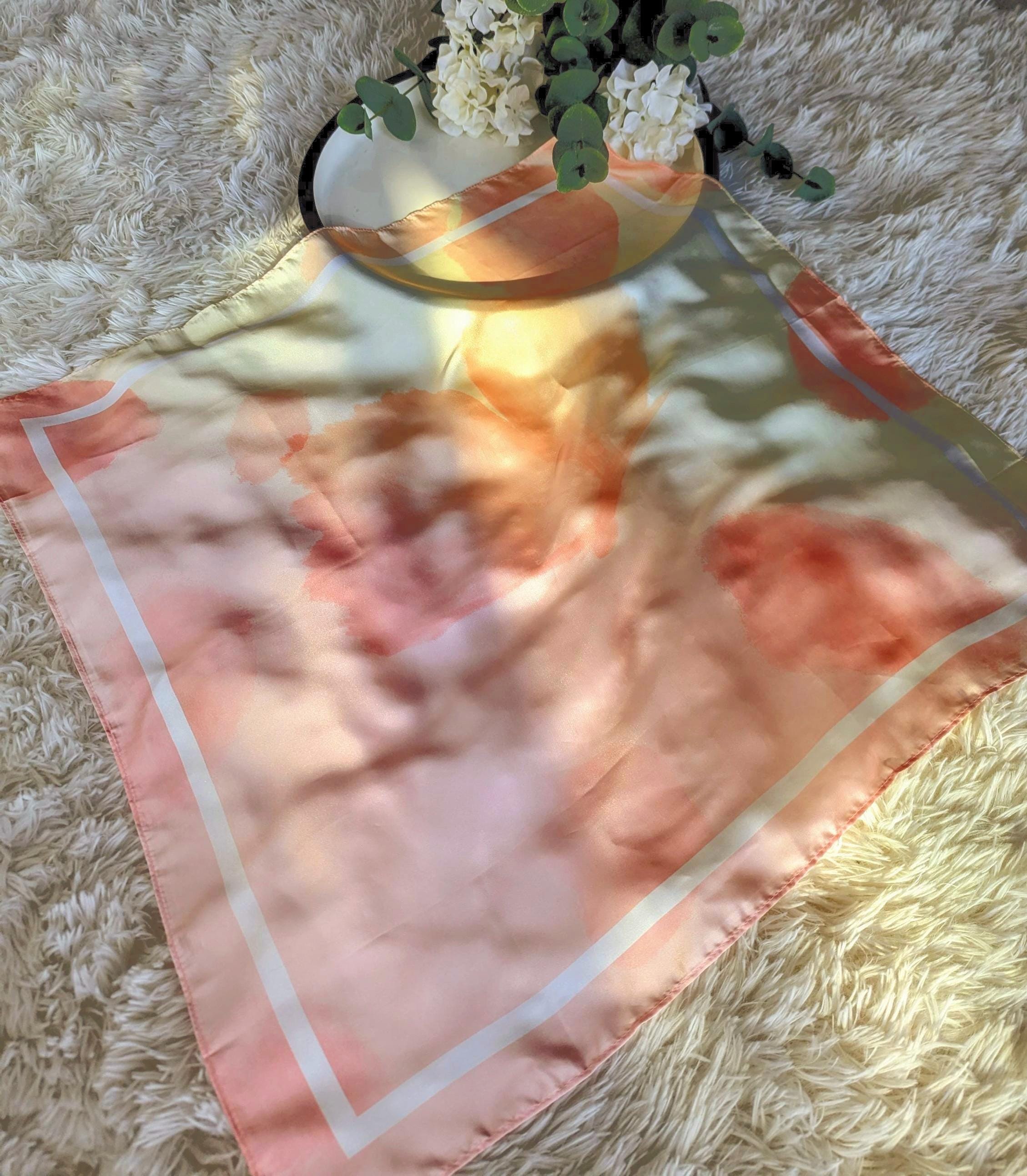 BTS HYYH Inspired Sunset colored Satin Scarf: K-Pop Fashion Accessory