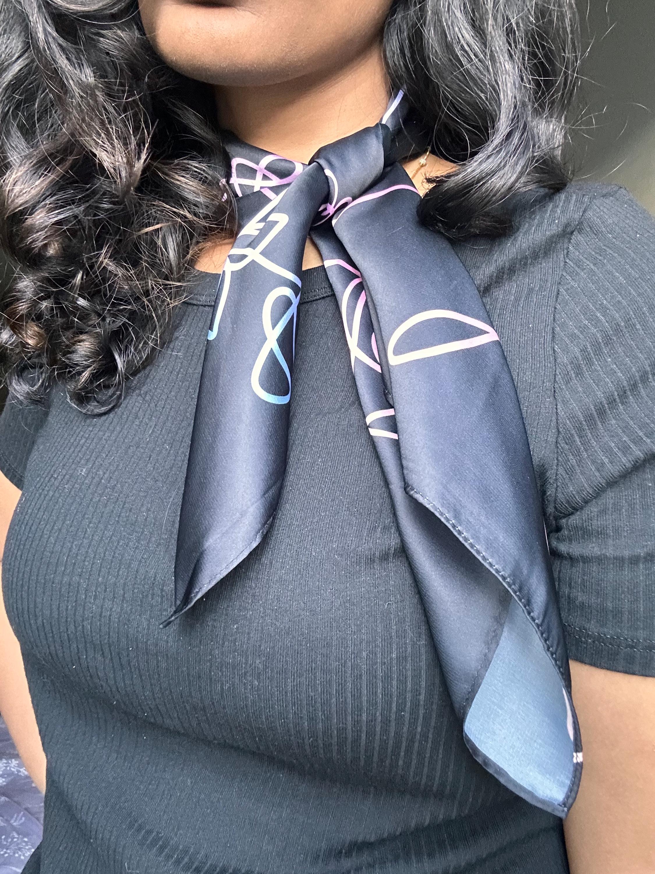 BTS Love Yourself Inspired Black Satin Scarf