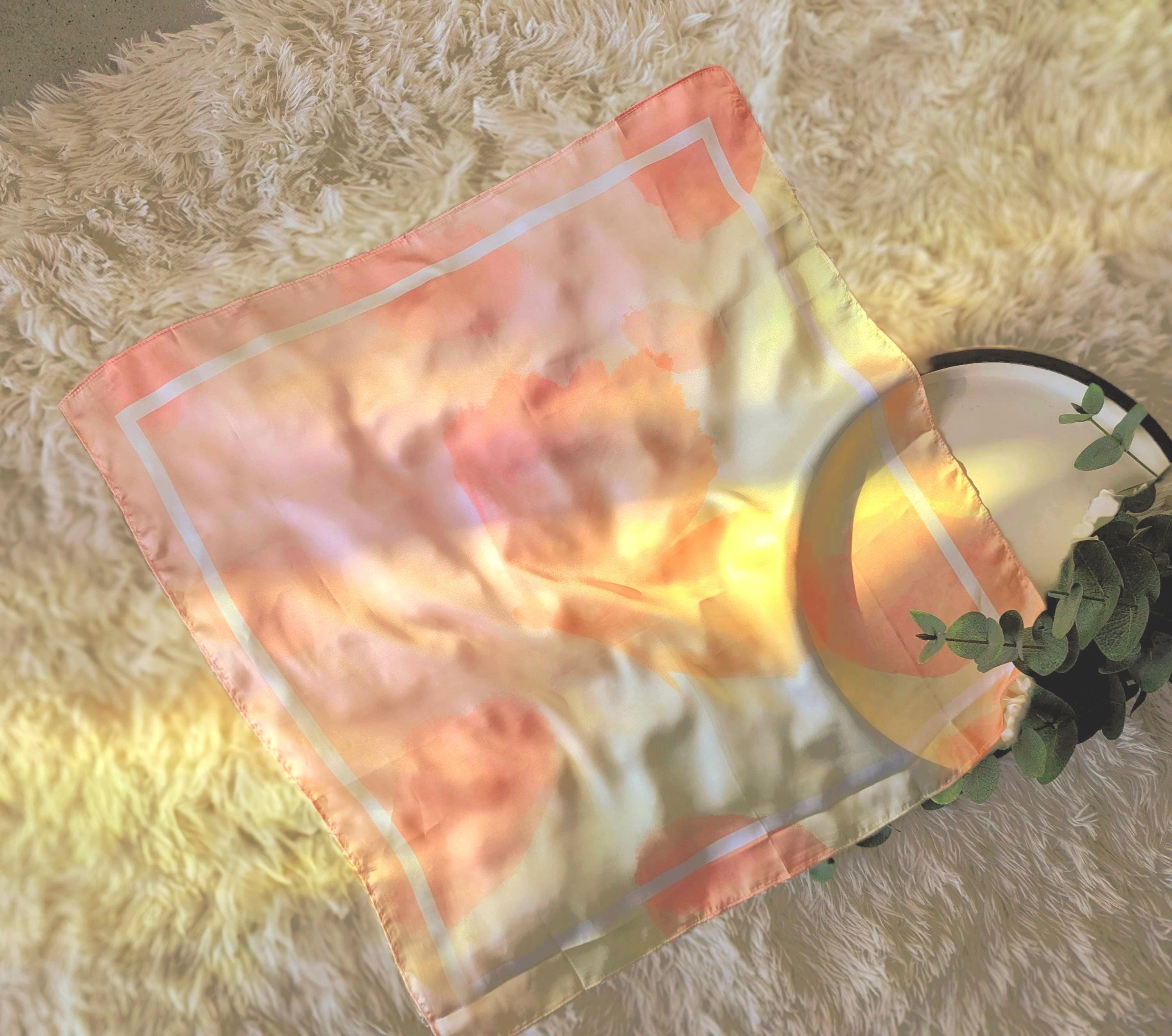 BTS HYYH Inspired Sunset colored Satin Scarf: K-Pop Fashion Accessory